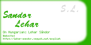 sandor lehar business card